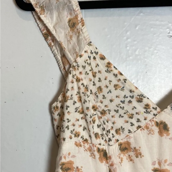 Free People Ivory Floral Love You Midi Dress sz S Smocked Back Peasant A-Line - Picture 8 of 9